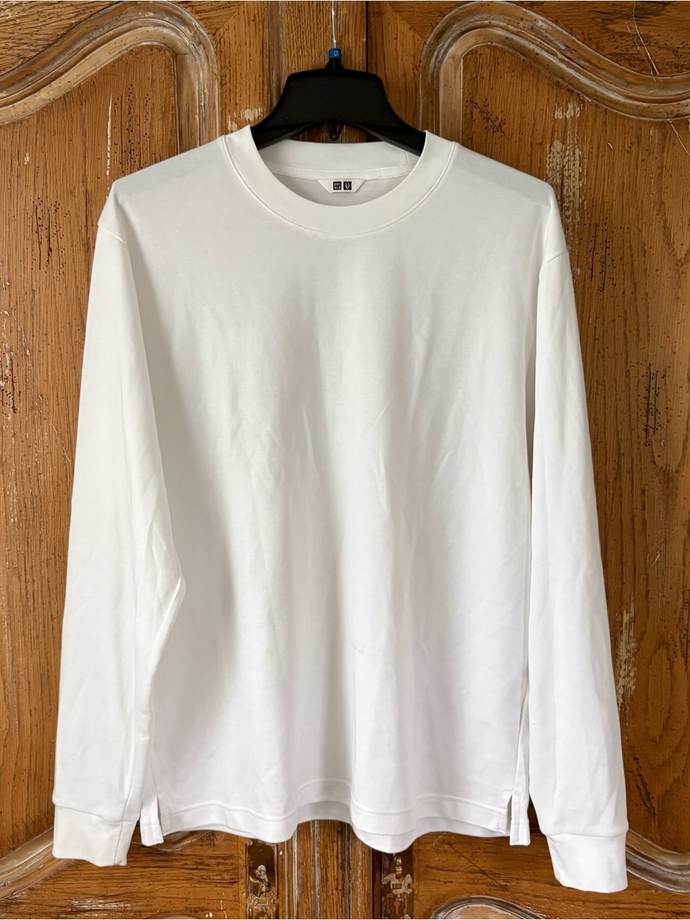 Uniqlo U AIRism Cotton Crew Neck Long-Sleeve T-Shirt White Size M 479781